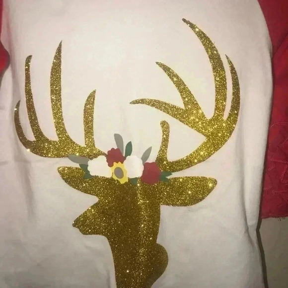 BOUTIQUE CHRISTMAS SHIRT SIZE SMALL BEAUTIFUL DEER HEAD EUC - Picture 4 of 5